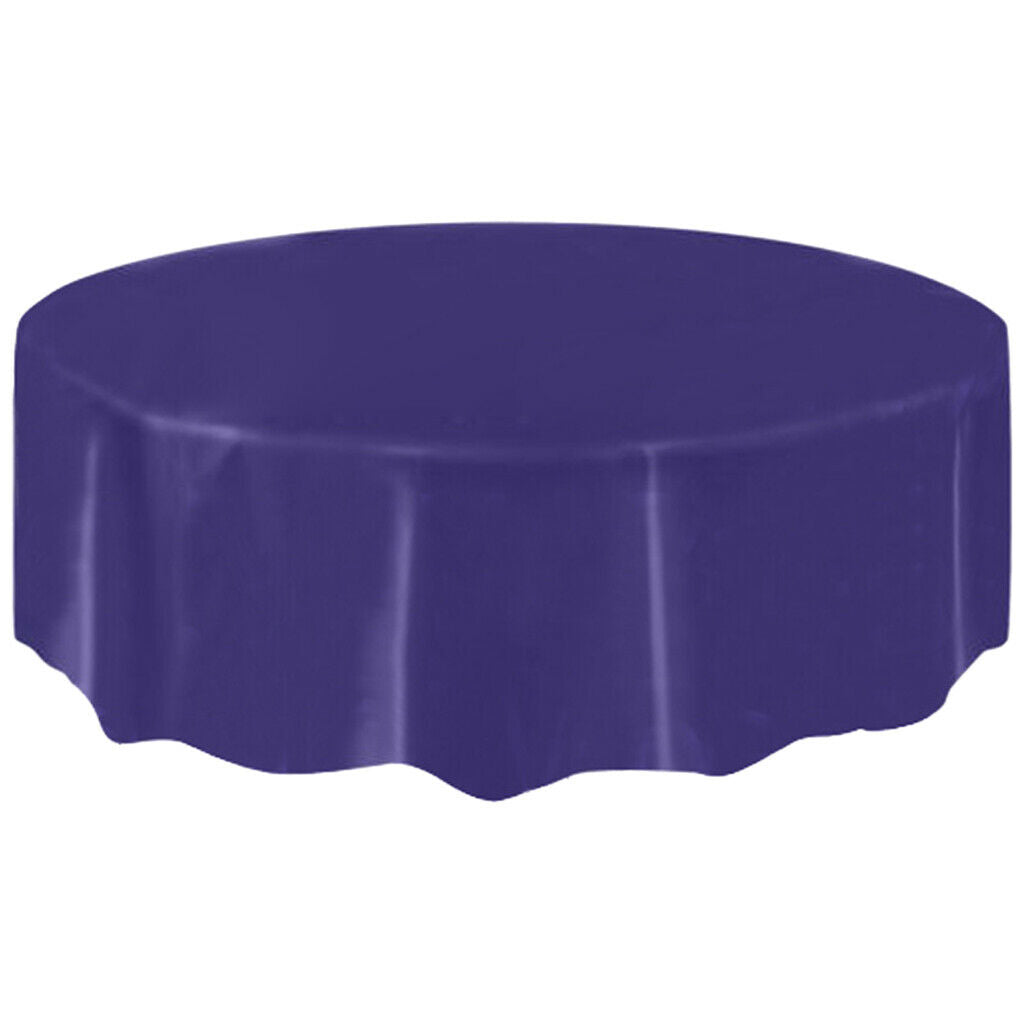 Plastic Disposable Table Covers Round Tableware Wedding Party Purple
