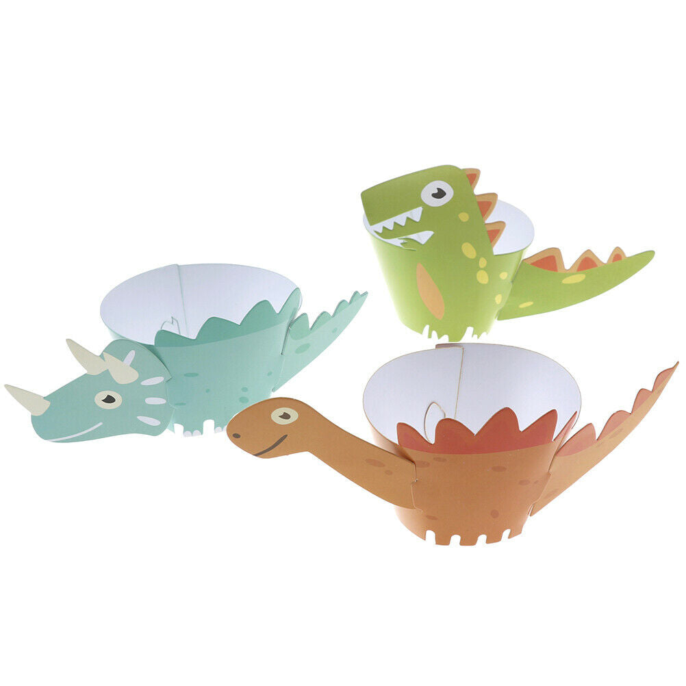 12pcs cartoon dinosaur cupcake wrapper paper birthday party supplies cake.l8