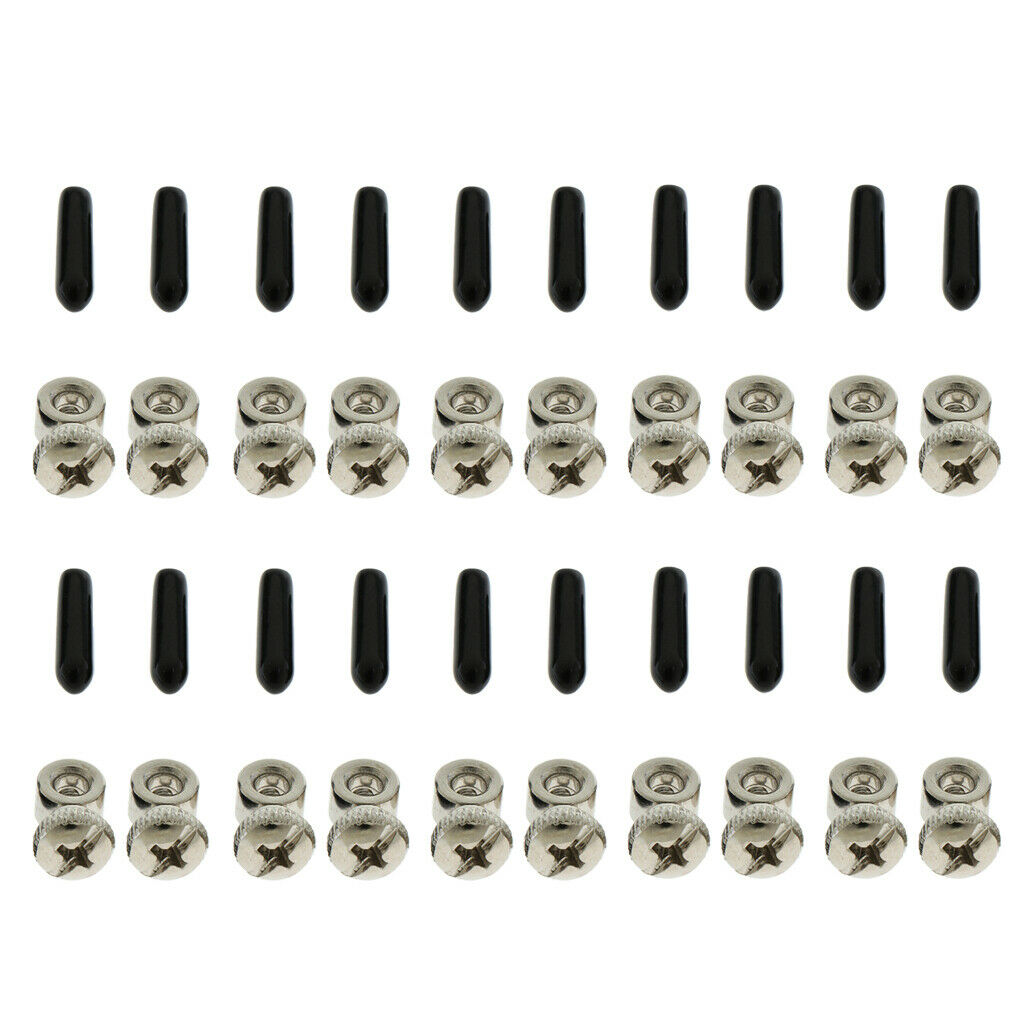 10 Sets Spare Screws & Black End Caps Cover Replacing Hardware for Speed Jump
