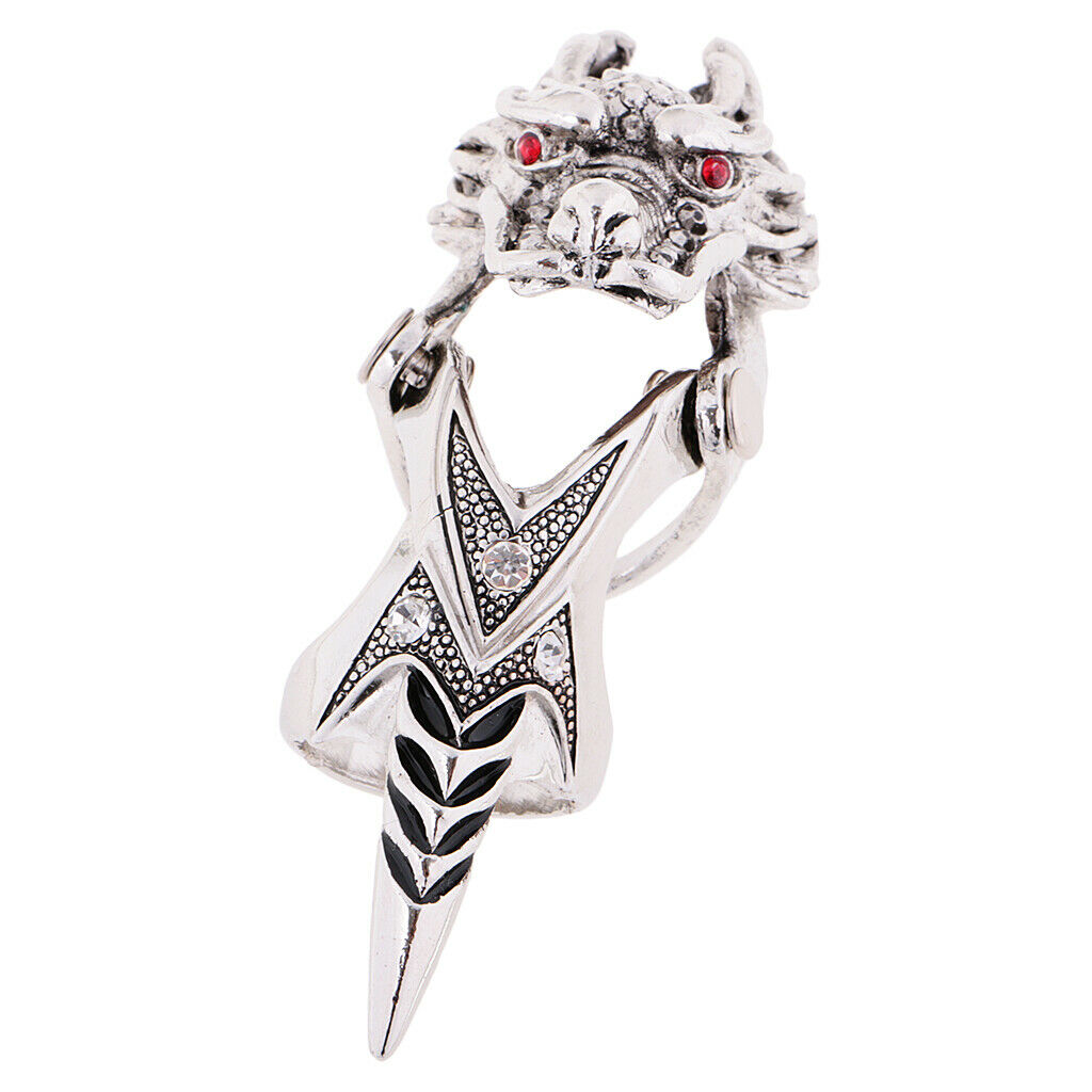 Dragon Head Red Crystal Eye Rings Gothic Rock Hip Hop Band Jewelry Steampunk