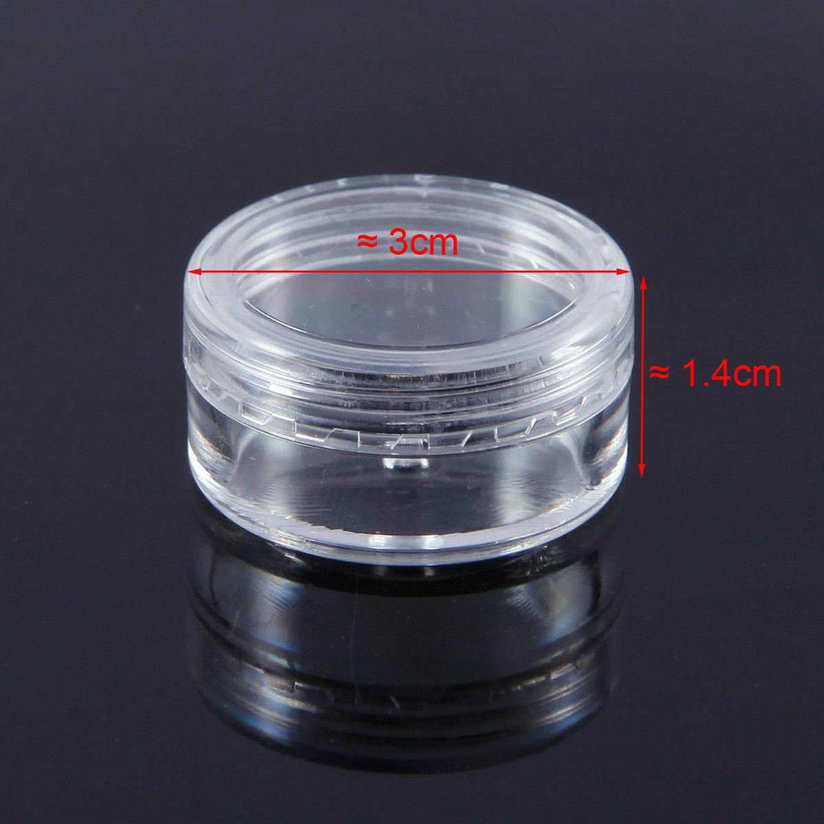 100 Clear Small 3g Grams/mL Plastic Jars for Cosmetic Sample Container Pot