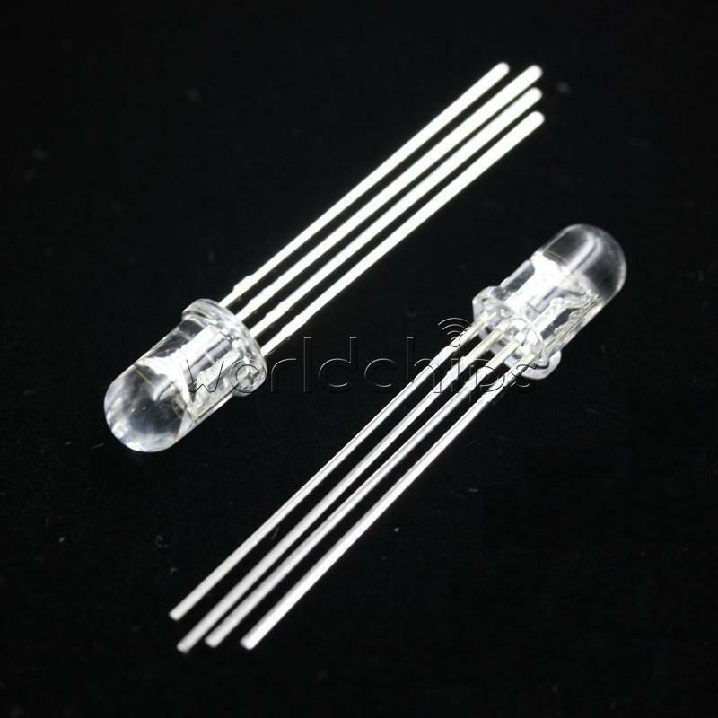 15Pcs LED RGB common cathode 4-PINS F5 5MM Super Bright Bulb Lamp new WC