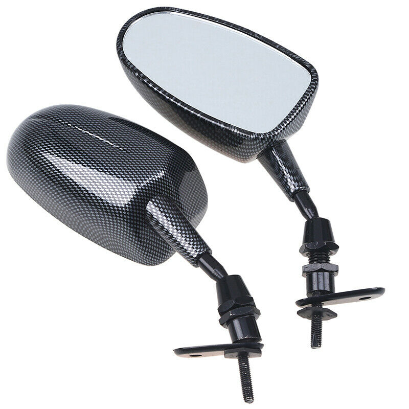 Pair Universal Amber LED Turn Signals Glossy Rear View Mirror Motorcycle Scooter