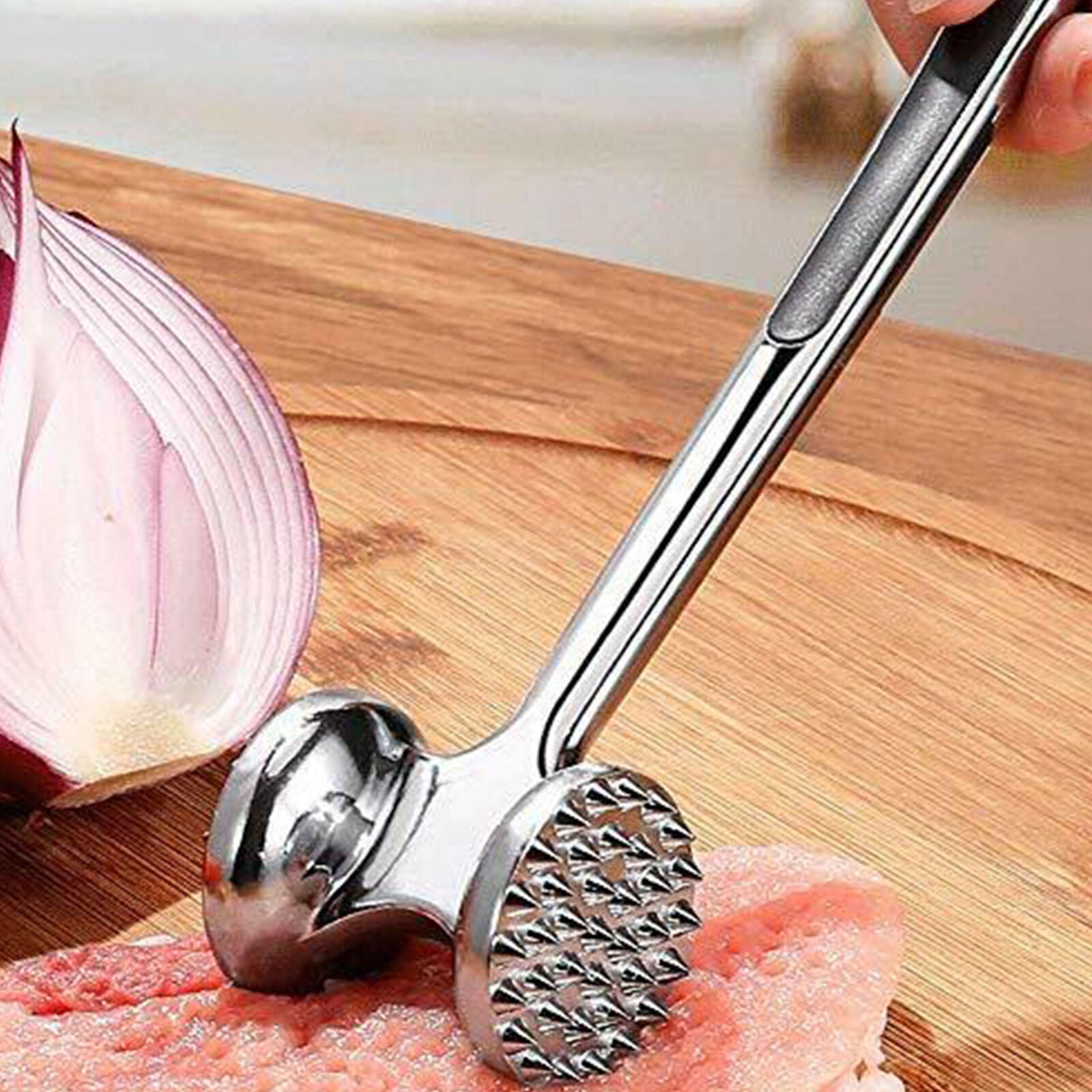 Stainless Steel Meat Mallet Tenderizer Steak Beef Chicken Hammer Kitchen Tool