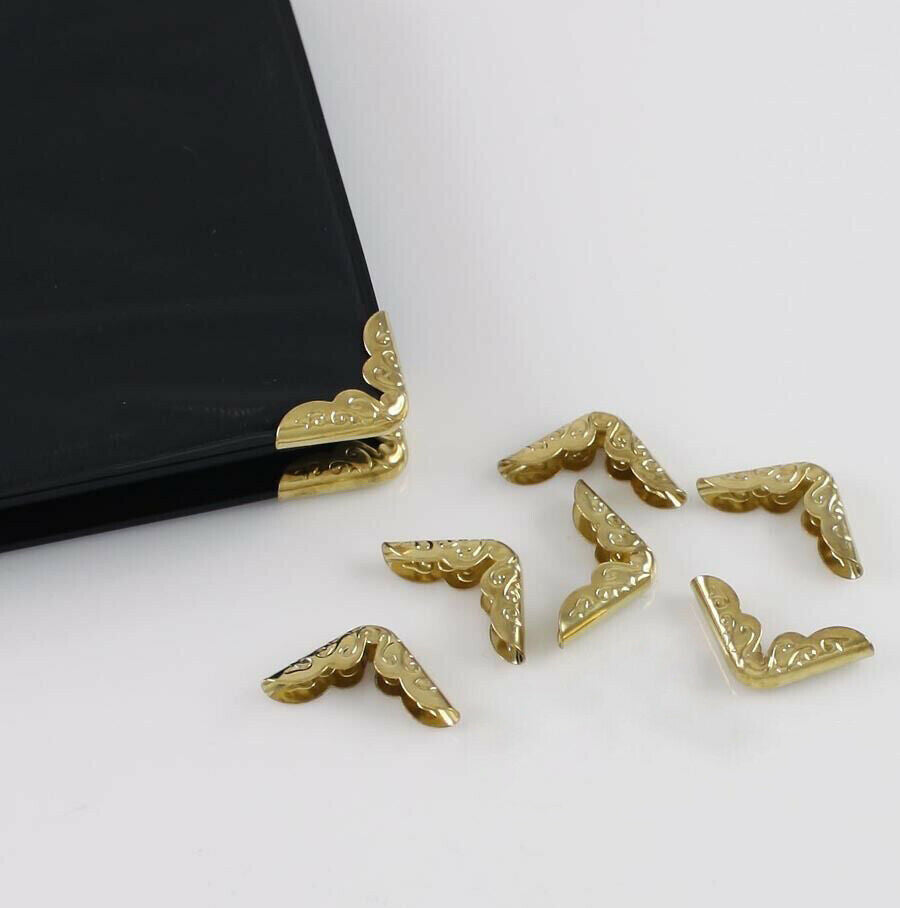100pc Metal Golden Book Corner Protectors 14mm X 14mm Scrapbooking Folder Albums
