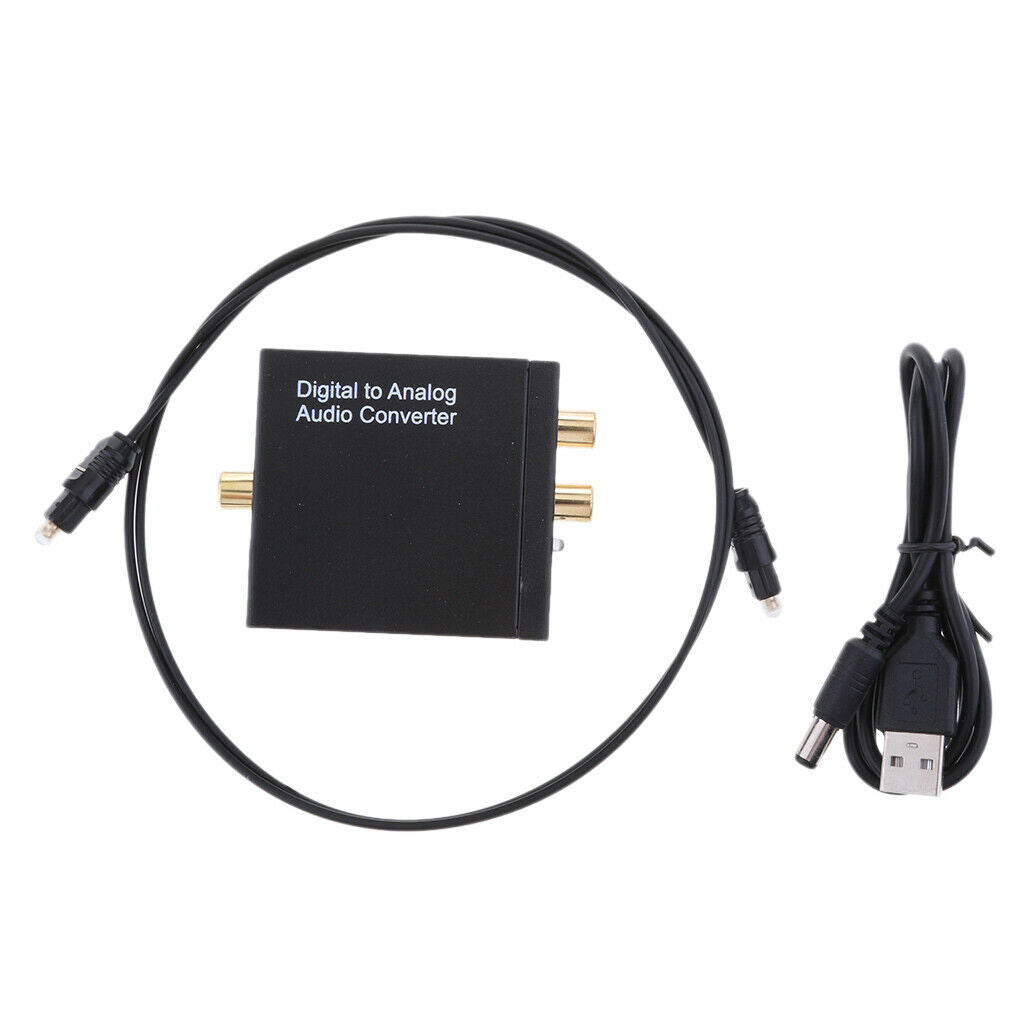 Digital SPDIF Toslink to Analog Stereo Audio L/R Audio AUX Converter Adapter
