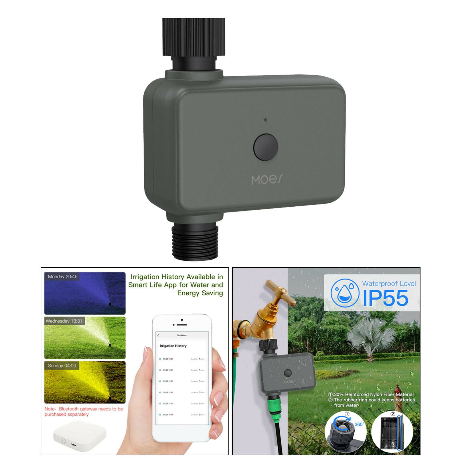 Bluetooth Water Timer Programmable IP55 Waterproof Manual for Outdoor Garden