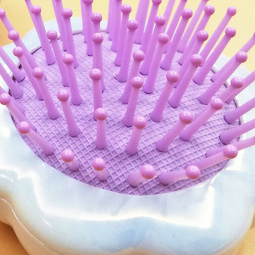 Cute Hair Brush Massage Brush for Men Women Curly Natural Hair White Flower