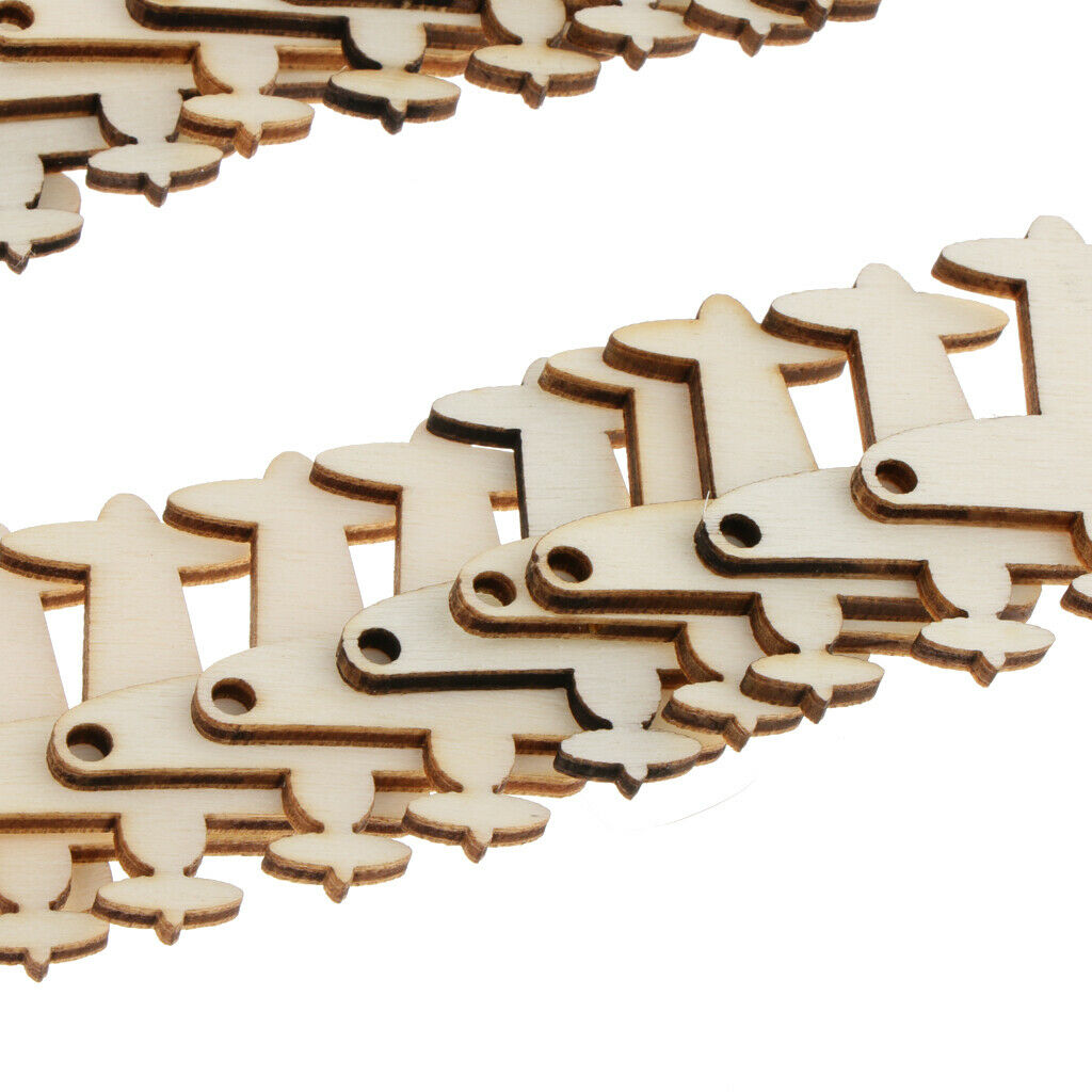 50pcs Airplane Cutout Hanging Ornament Blank Wood Chip DIY Baby Shower Decor