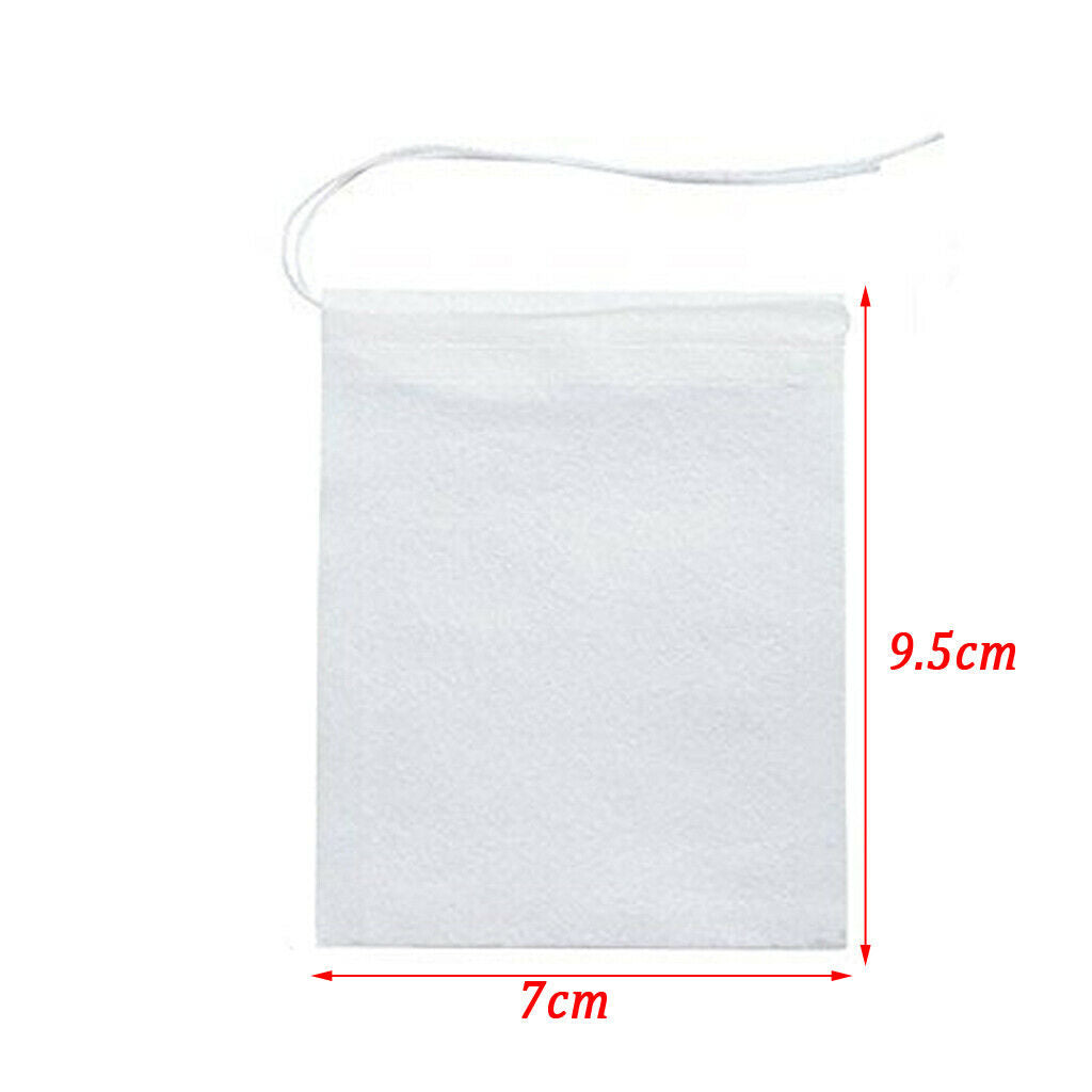 100pcs Empty Loose Leaf Tea Filter Bag set Disposable Spice Bags 7x9.5cm