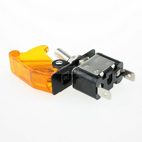 5x Yellow LED Illuminated Toggle Rocker Switch With Cover For Car Boat 12V 20A