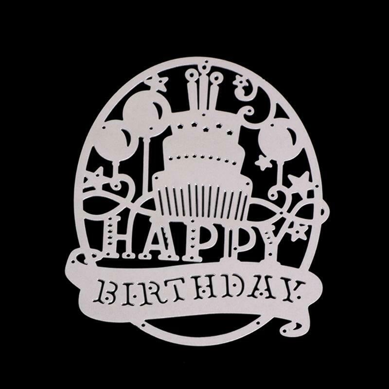 Happy Birthday Cake Metal Cutting Dies Stencil DIY Scrapbook Album Paper Card