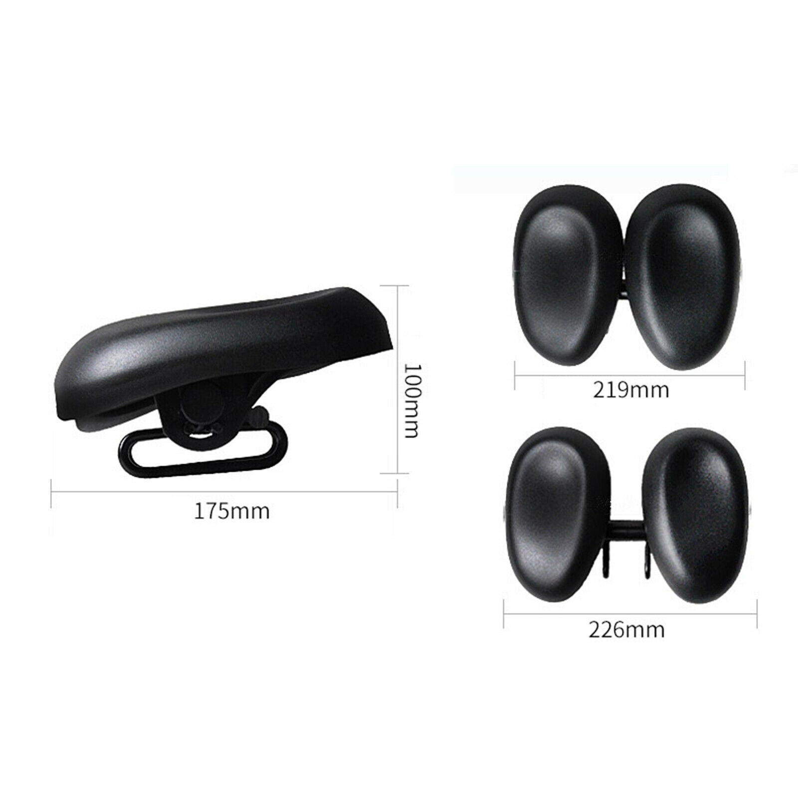 Dual Pad MTB Bike Bicycle Cushion Wide Big Bum Extra Comfort Saddle Seat Pad