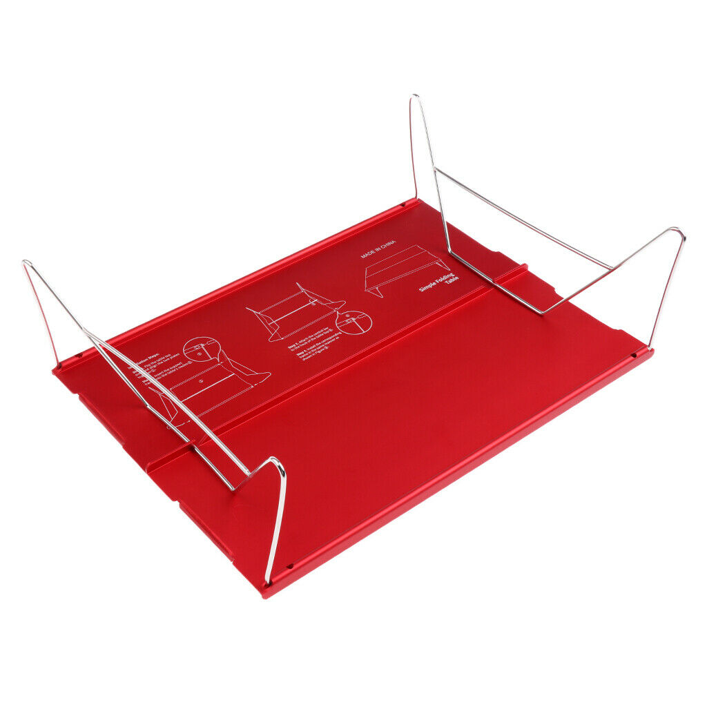 Small Lightweight Aluminum Folding Outdoor Camping Table + Storage Bag Red