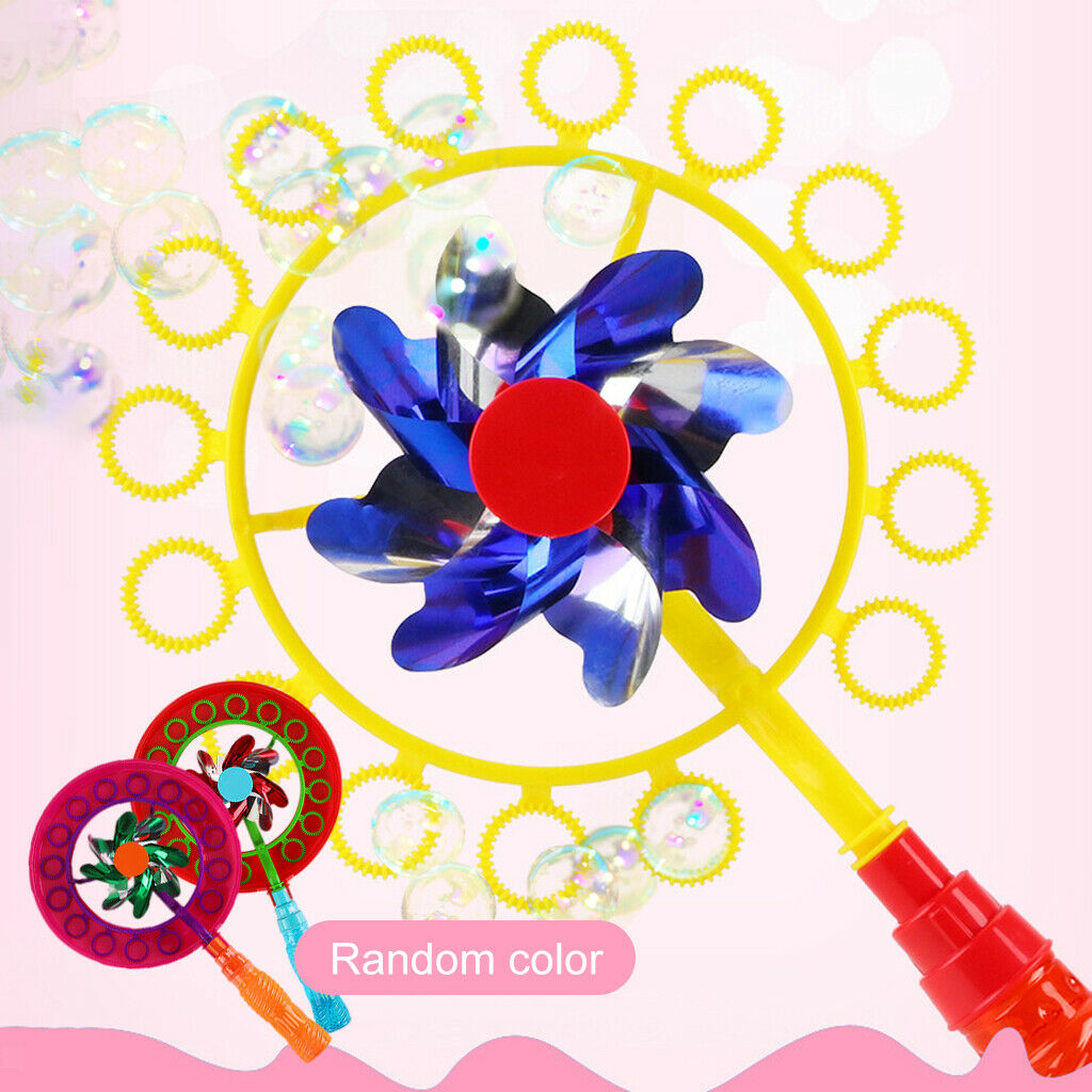 Fun Bubble Wand Windmill 2-in-1 Colorful Bubble Wands Toys Bubble Supplies