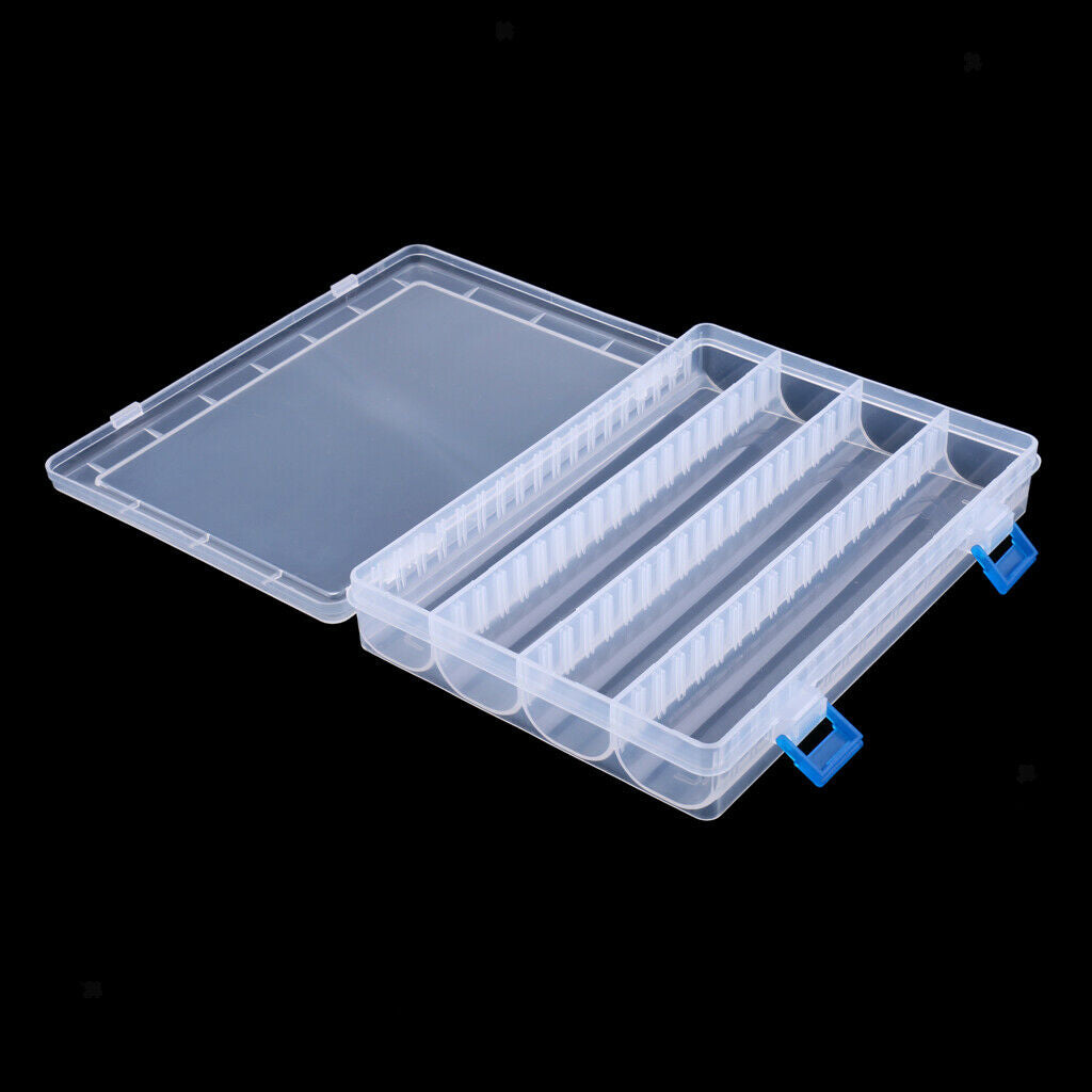Adjustable Plastic Fishing Tackle Box Hooks Baits Storage Case Box White