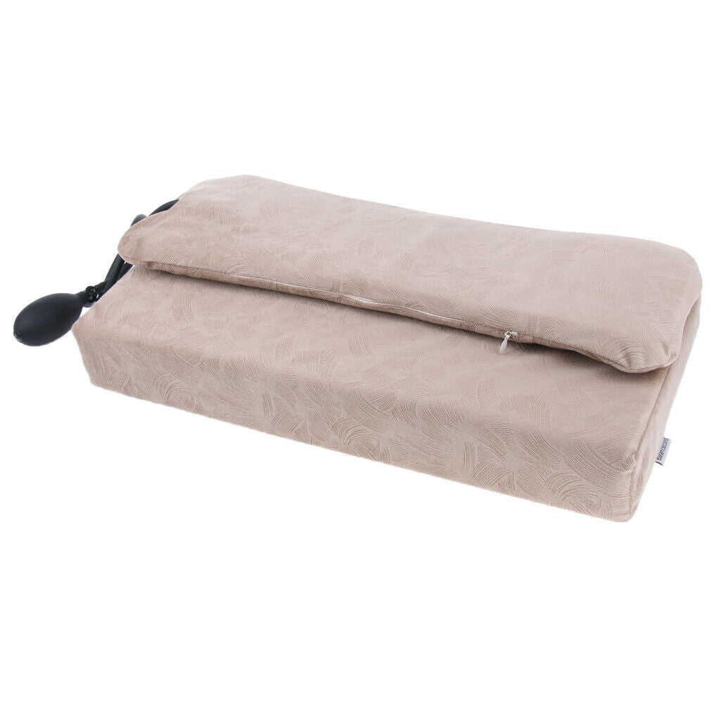 Sleeping Pillow Support Foam for Neck Pain Inflatable Back Pillow Coffee