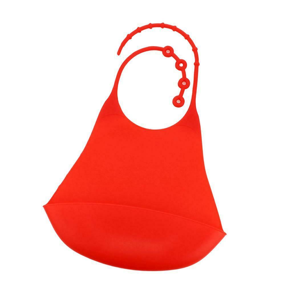 2 lot Silicone Bib Washable Mealtime Clothing Protector w/Crumb Catcher