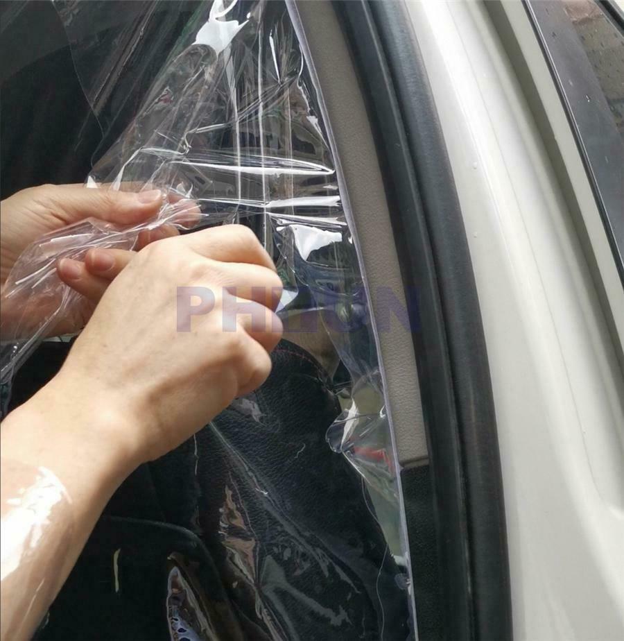 56x80" PVC Car Interior Air Conditioner Film Space Separation Transparent L-size