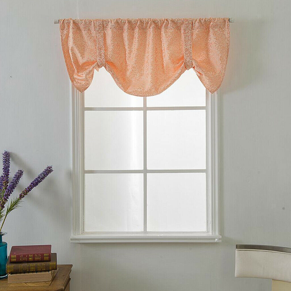 132x46cm Decorative Tier Curtain Short Curtain Half Kitchen Valance Pink