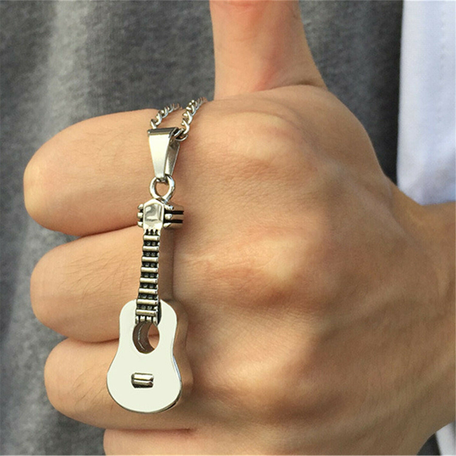 Guitar Shaped Pet Cremation Ashes Keepsake Urn Holder Memorial Jewelry Necklace
