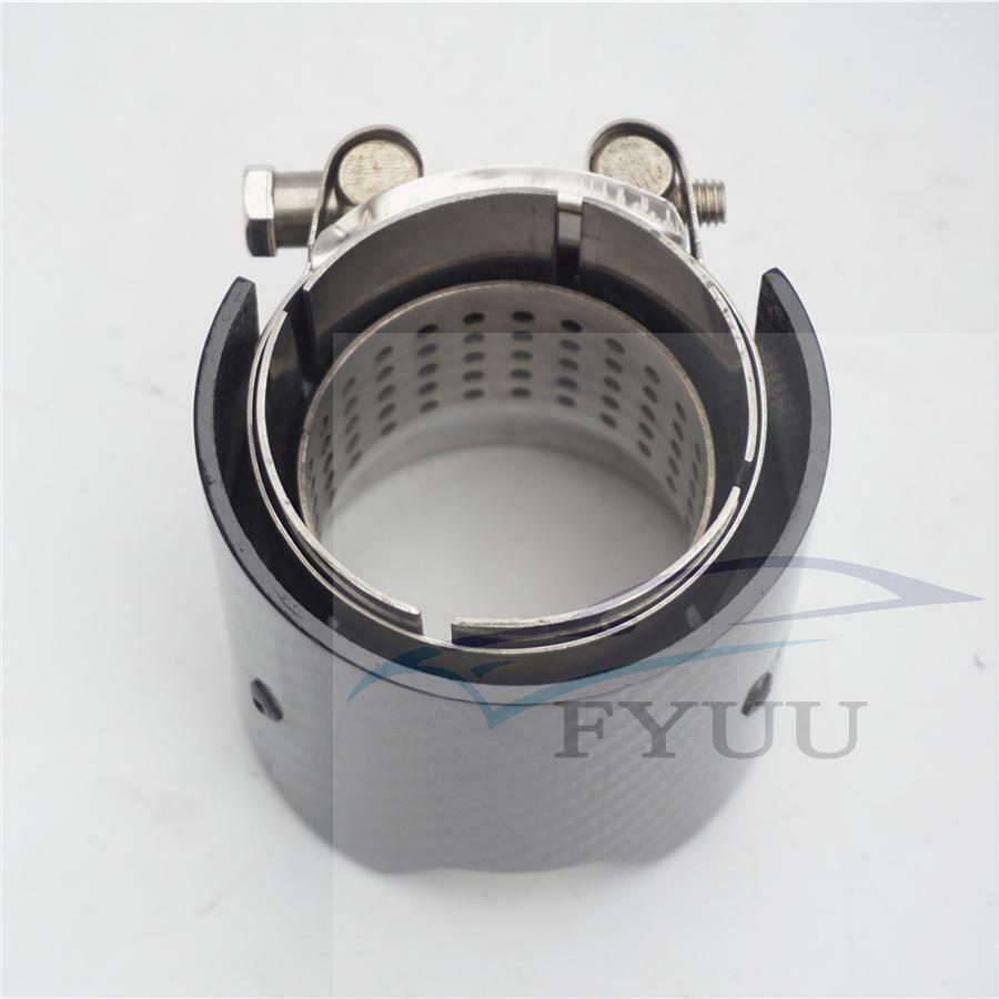 Exhaust Muffler Tip Gloss Carbon Fiber 1x Universal 70mm / 90mm Black for BMW