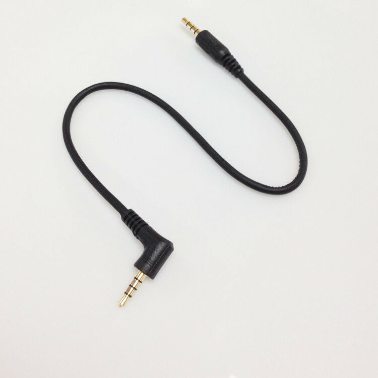 20cm 3.5mm TRRS 3Ring 4Pole Male to 90°Angle Male Audio Connector Cable Cord
