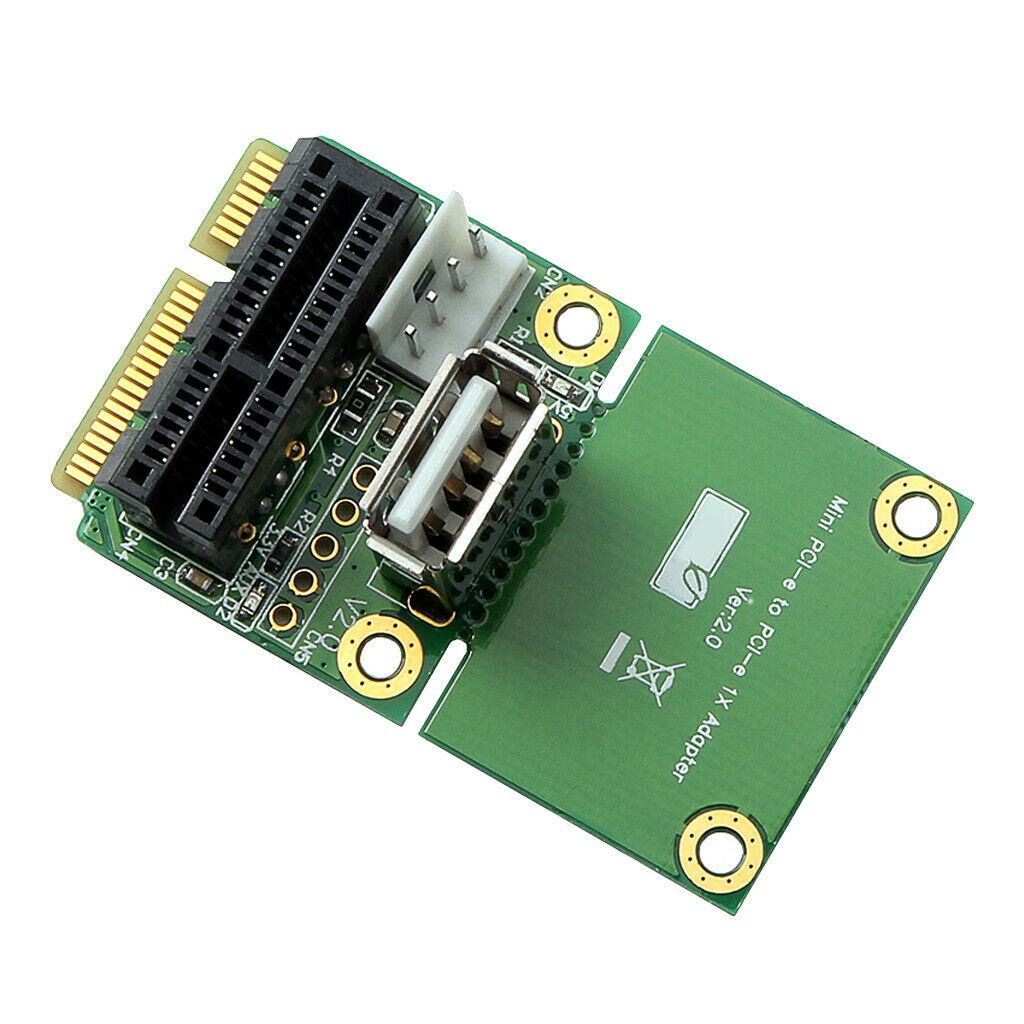 2x Mini PCIe To PCI 1X Slot Riser Card Expansion Support Full/Half Size