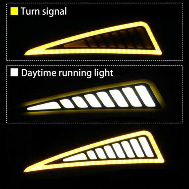 Car LED Bumper Strip COB Daytime Running Light Yellow Turn Signal DayLight  T Lt