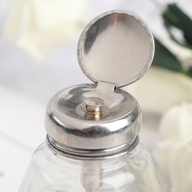 150ml Empty Nail Polish Remover Pump Dispenser Glass Push Down Press BottDD