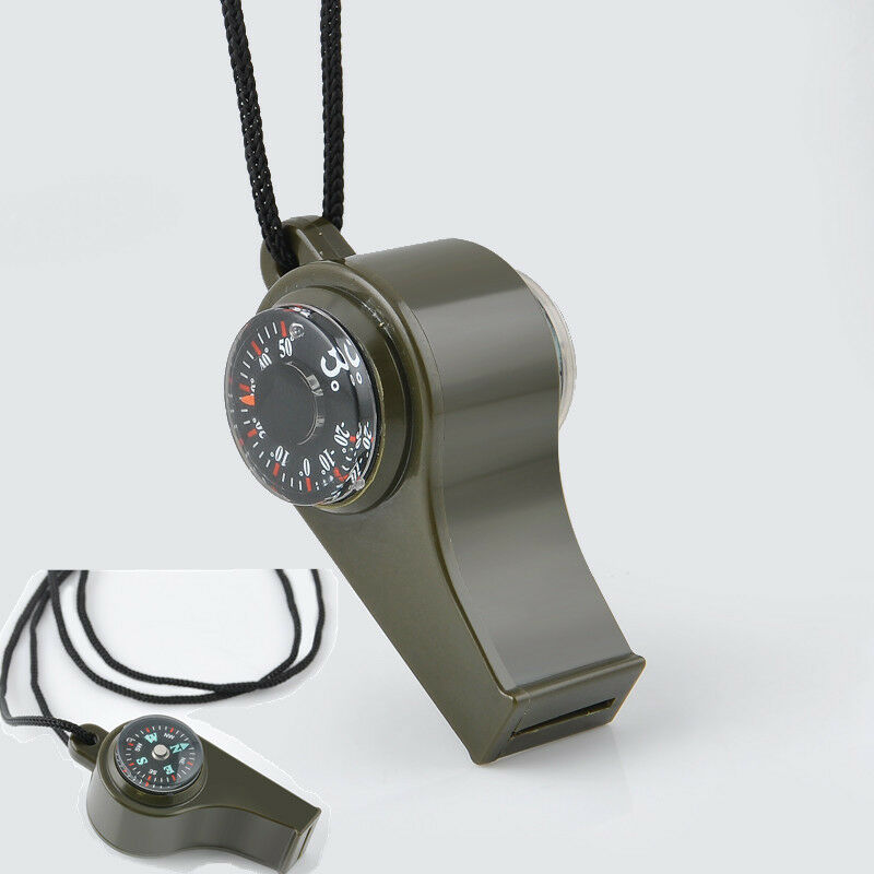 3 in1 Thermometer Compass Outdoor Emergency Survival Gear Camping Hiking Whistle