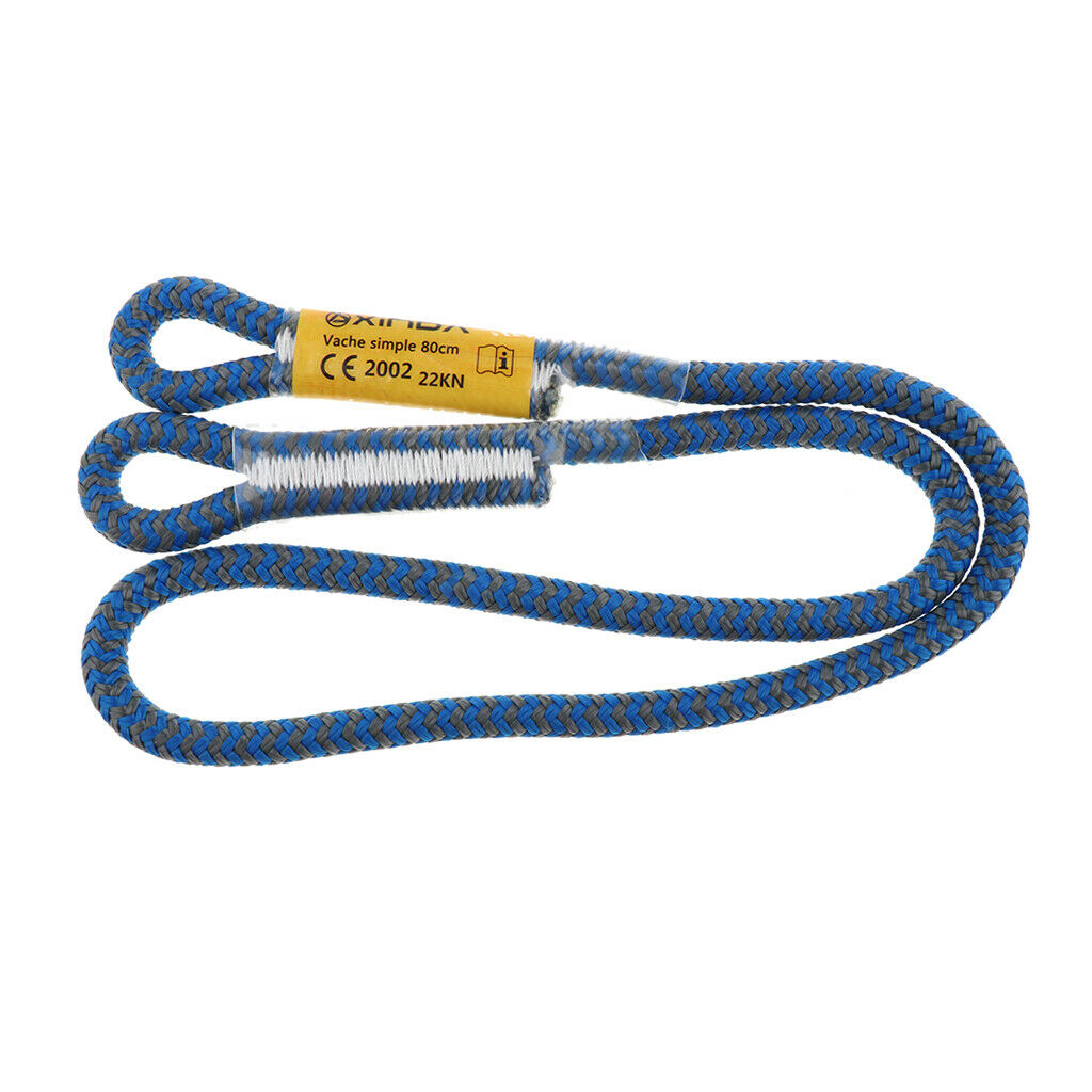 2X 25KN 8mm Prusik Rope for Arborist Climbing Caving Ziplining 80cm blue