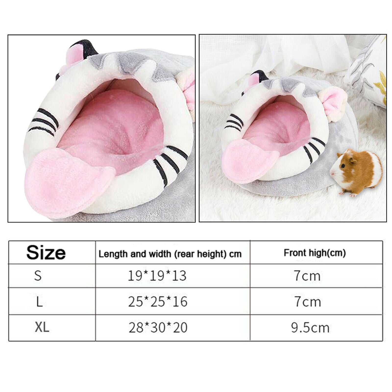 Guinea Pig House, Hamster Hedgehog Winter Nest, Small Animals Warm Pink S