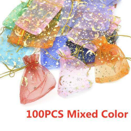 100X Star Moon Organza Wedding Party Favor Bags Decor Jewelry Candy Gift Pouches