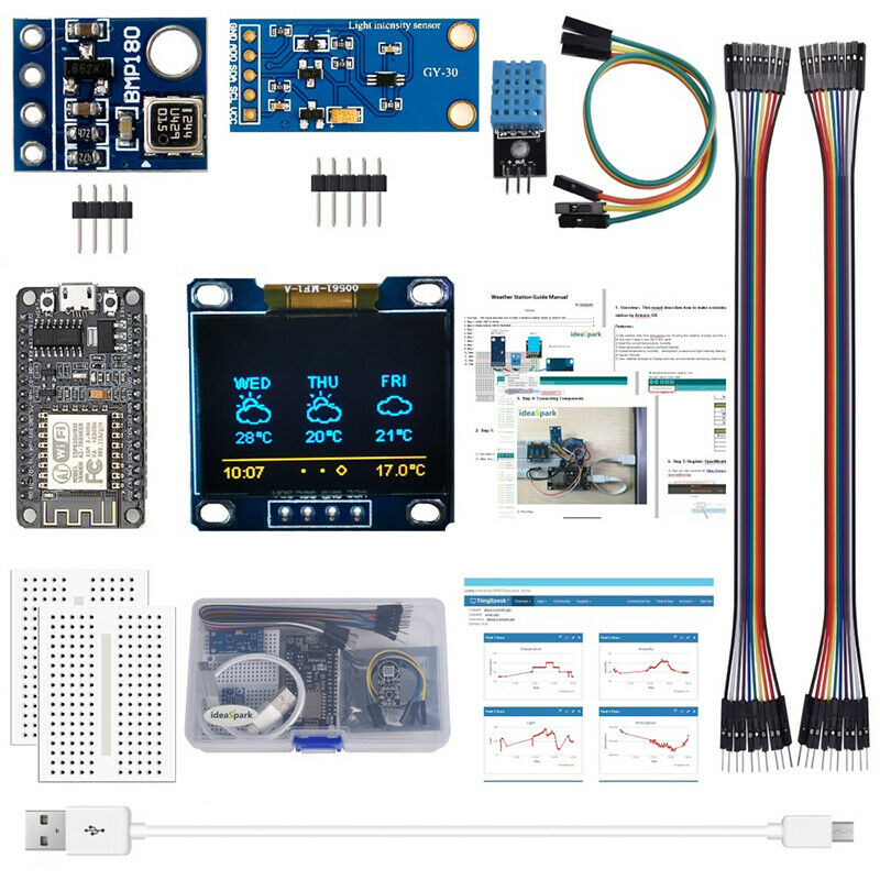 Arduino Set ESP8266 Weather Station for Arduino IDE IOT Starter English TutoD Pb