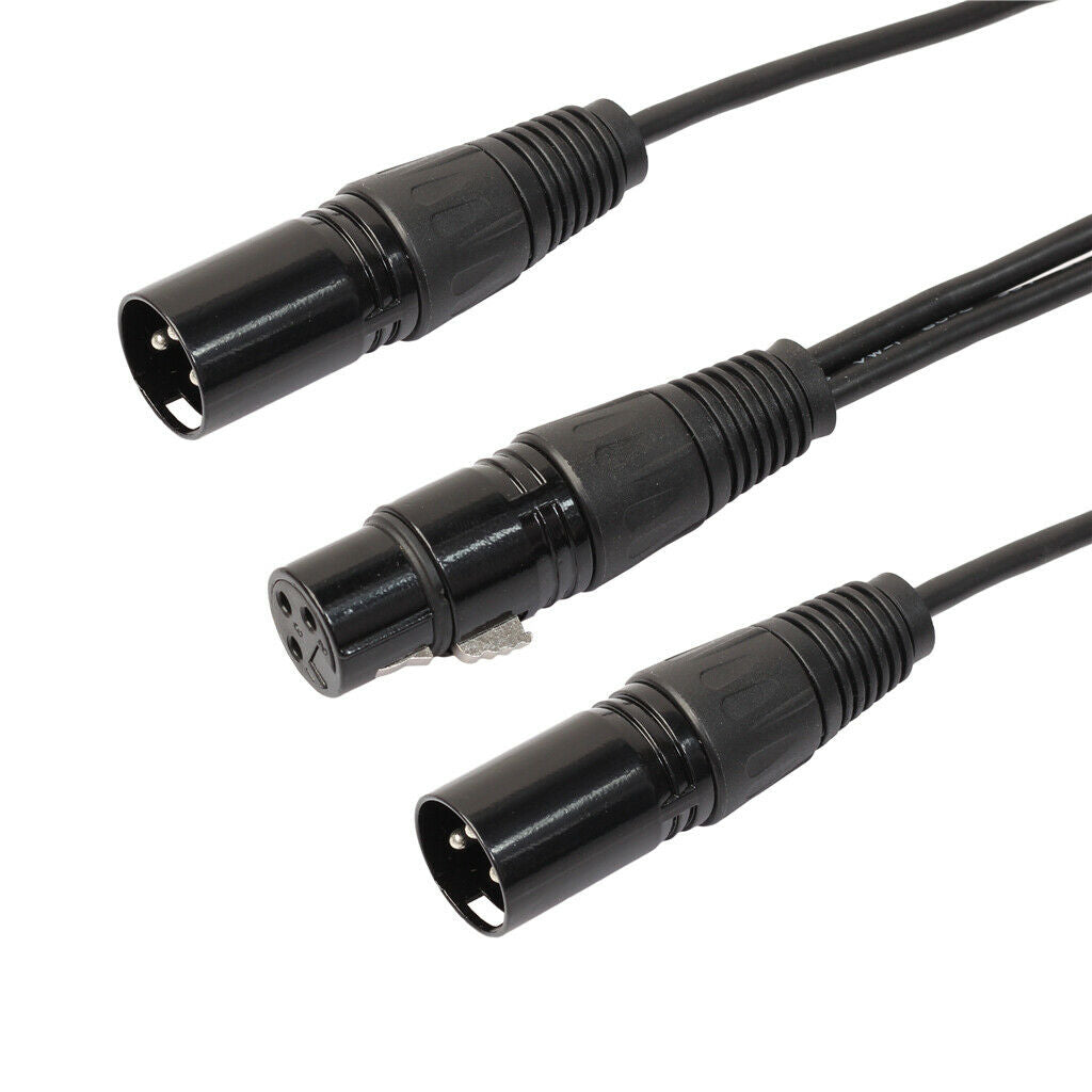 2Pieces XLR 3Pin Female to Dual XLR Male Splitter Y Cable Adapter Converter Cord