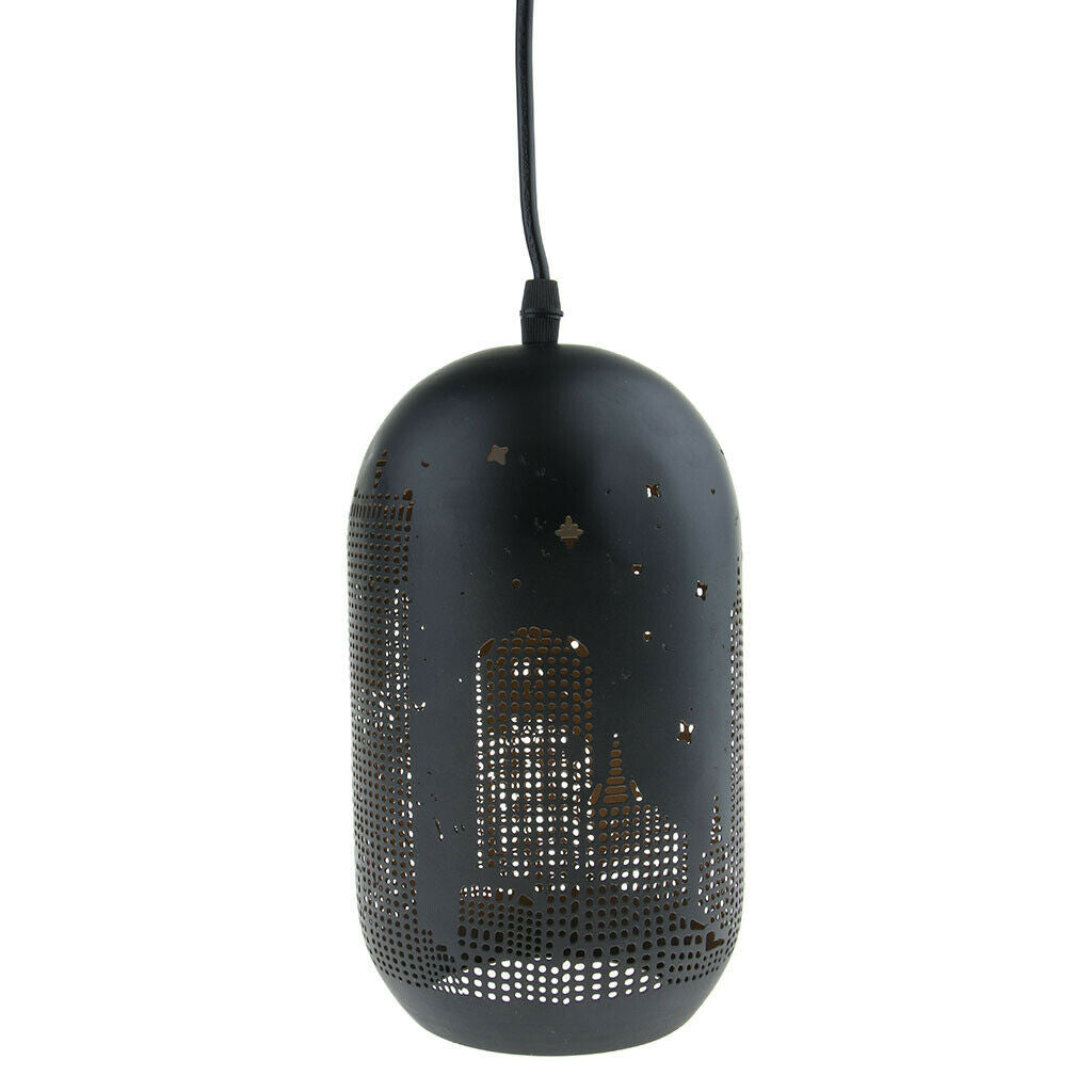 Industrial Style Replacement Lamp Shade,22.5x14cm, Black, Wax Gourd Design