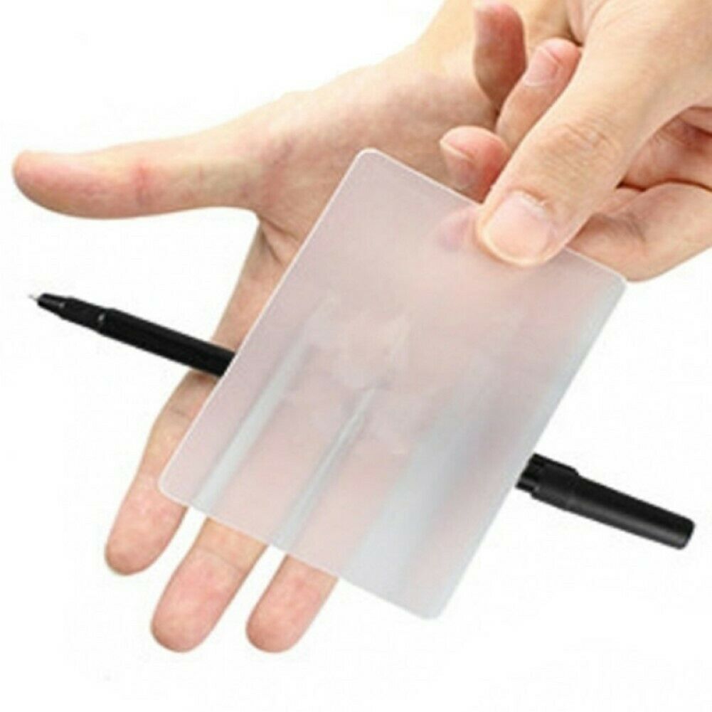 2Pcs Lubors Lens Gimmick Card with Pen Close up  Stage Illusions Props Safe