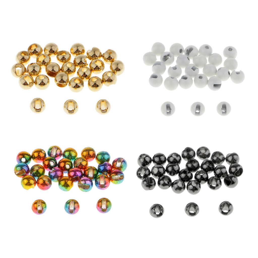 100 Packs 2.8mm Slotted Tungsten Beads Anti-rust Stable Fly Tying Materials
