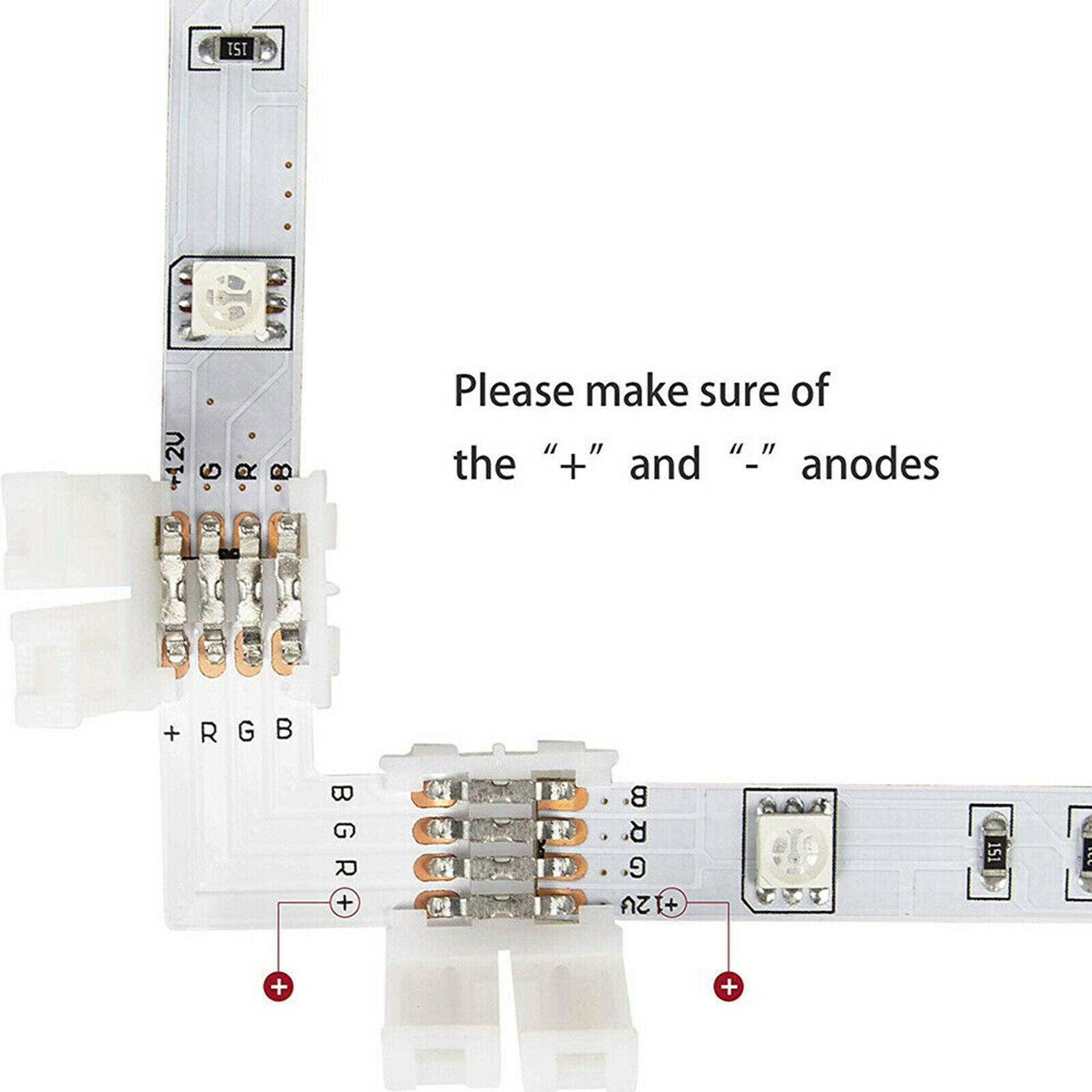 95x LED Light Strip Connector 5050 LED Strip Connectors Splitter Cable Clips
