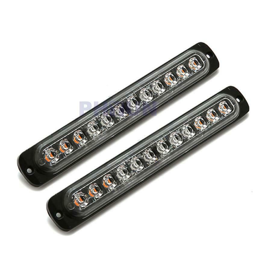 2PCS 72W Amber LED Flash Strobe Light BAR 12V 24V Fog Signal Light For Truck Car