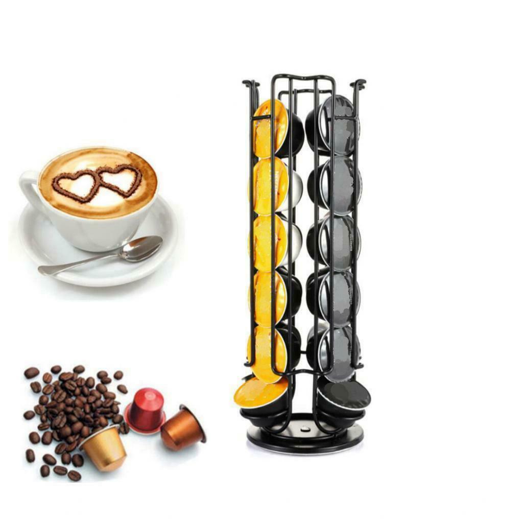 Rotating Coffee Capsule Pod Stackable Holder Tower Rack Storage Stand