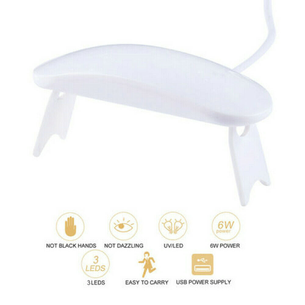 Portable 6W UV LED Lamp Light USB Charging Gel Polish Curing Machine Nail Dryer