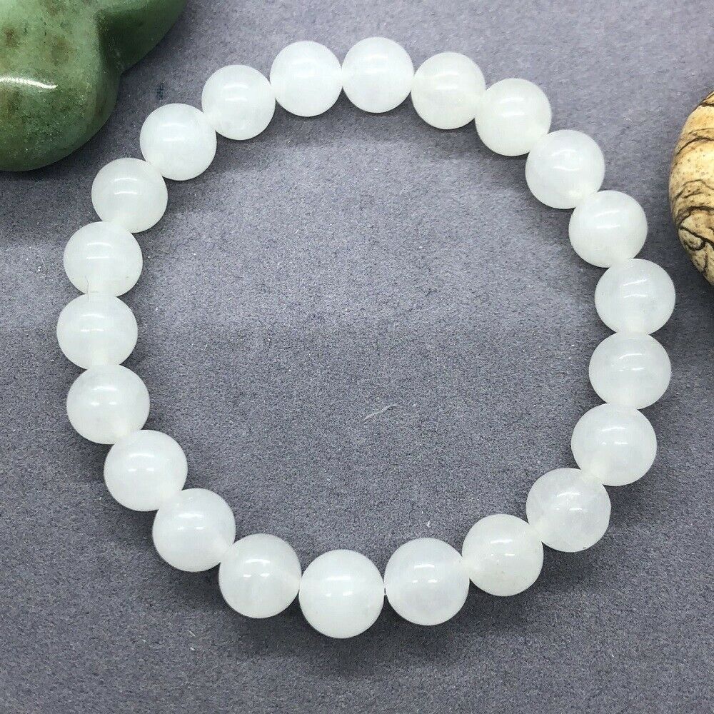 8mm Handmade Natural Selenite Mala Bracelet Spirituality Chakas Cuff Pray HOT