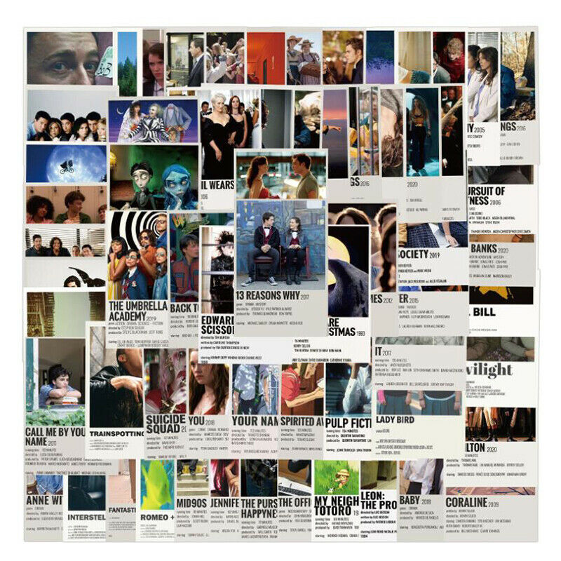 64Pcs Poster Classic Movie Stickers For Luggage Guitar PVC Graffiti Stick.l8