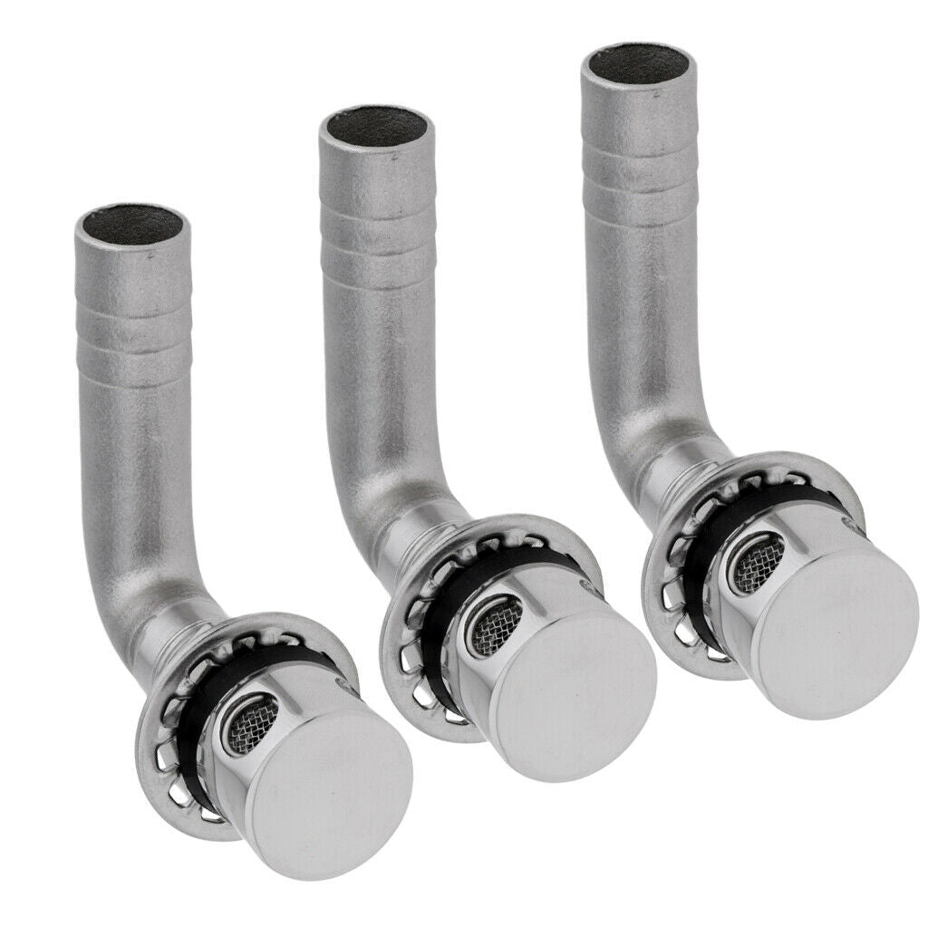 3pcs Marine Grade Stainless Steel 15mm Boat 90° Bend Fuel Tank Vent Breather