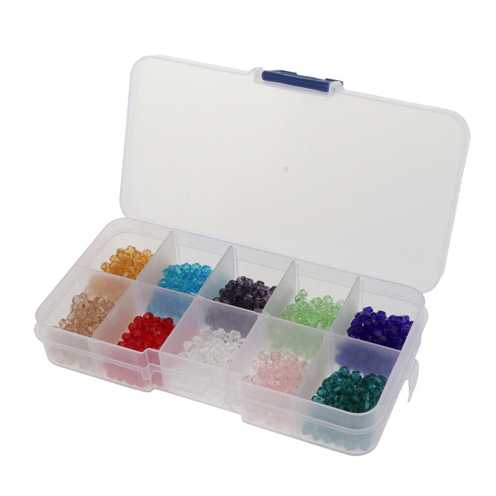 Clear Glass Beads Craft Loose Beads Charms with Box for DIY Spacer Beads