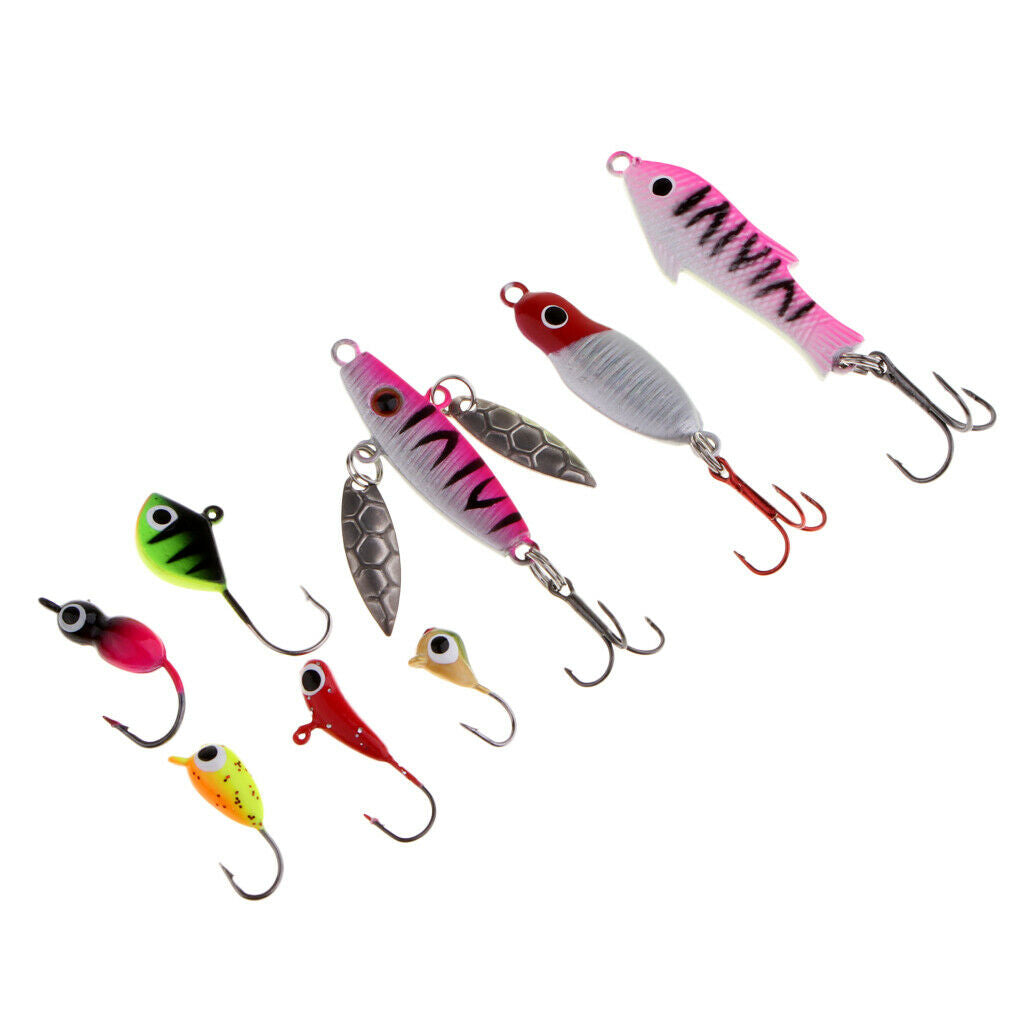 36pcs Assorted Ice Fishing Jigs Jigging Lures Lead Jig Hooks with Box