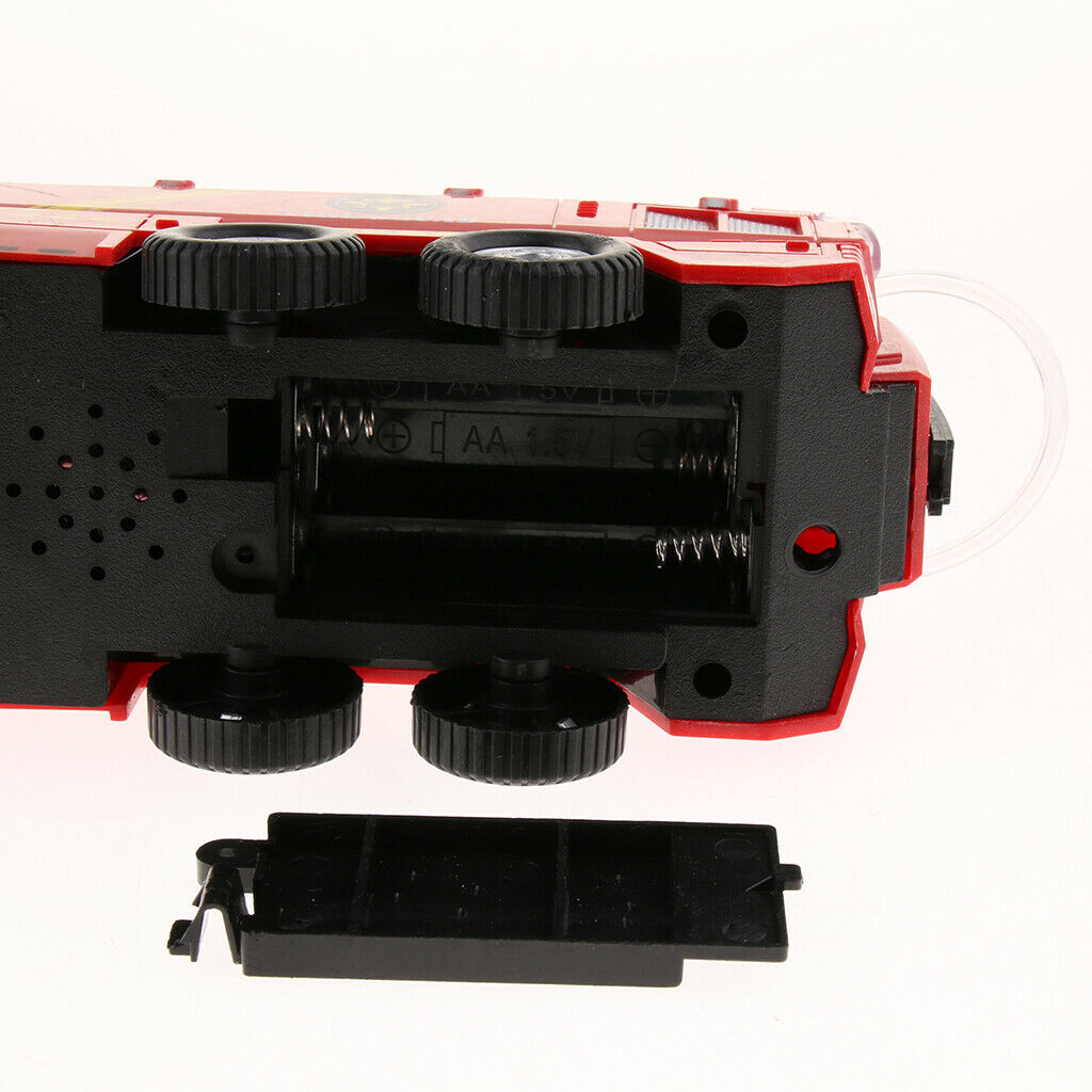 9 Inch  Fire Truck with Bump and Go Action sprays Real Water with Lights and