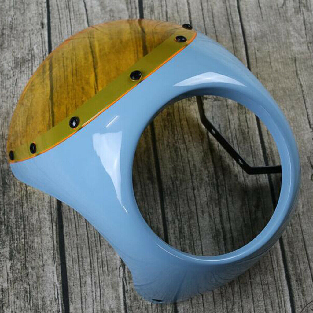 Universal Motorcycle 7" Headlight Fairing Screen Windshield Detachable Cover